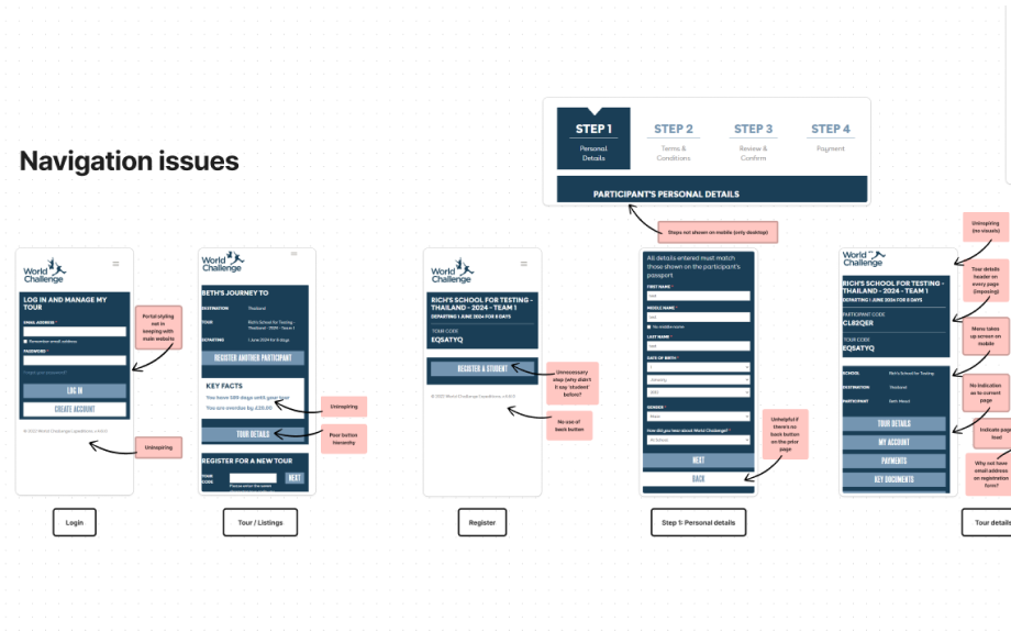 a usability audit to identify issues based on common principles